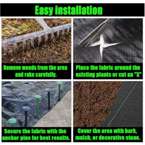 Telo anti-infestanti da giardino, in resistente tessuto non tessuto da 150 g /m², barriera per radici di qualità professionale, resistente ai raggi UV, 10 x 0,5 m