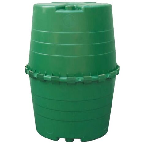 Cisterna Acqua Piovana Evergreen Lite 300L Marrone - Fusto A Tronco Quercia Resistente UV E Gelo Con Coperchio Sicurezza