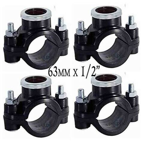 Set di 4 Presa a staffa per irrigazione 63 mm x 1/2'' Utilizzato per l'installazione di elementi di irrigazione