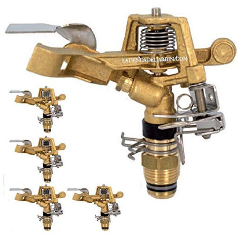 Suinga Pack 4 x ASPERSORE agricoltura ottone circolare 360° Portata 13-18 MTS Filettatura femmina 3/4 Portata 660 a 3270 l/h Durevole