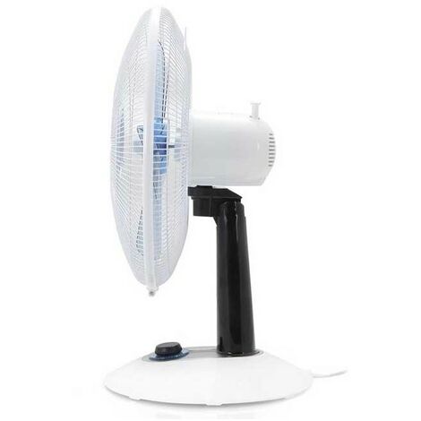 Ventilatore da tavolo silenzioso, oscillante, 4 velocità, funzione turbo,  illuminazione LED, 60 W