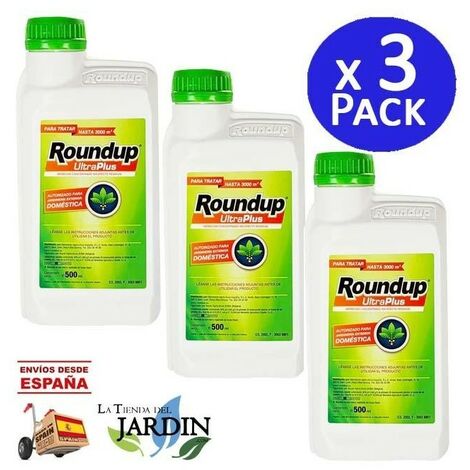 Erbicida Roundup UltraPlus 500ml per il giardinaggio domestico all'aperto  (Pack 3)