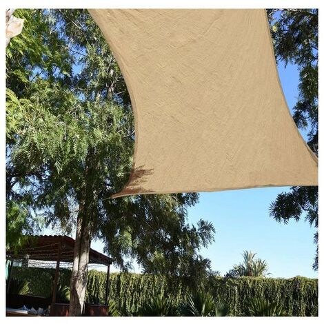 Tenda Parasole Rettangolare Impermeabile 260 G/m² – Terilene Per Esterni, Beige, Blocco UV 97%