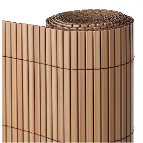 Canniccio PVC Recinzione recinto Balcone frangivento Doppio 1,5 x 3 m, marrone, per Giardini e Balconi, Frangivento