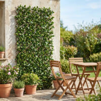 BRICOZONE Siepe Artificiale Ultra Coprente 1x3m Frangivento Ornamentale con Folte Foglie Sintetiche di Edera/Lauro per Balcone, Terrazzo, Giardino Rete Anticaduta per Recinzioni Verde Scuro
