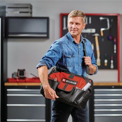 Einhell Sac à outils 45/29 (porte-outils, charge max. 20 kg, fond renforcé, sangle de transport, poignée, poches et compartiments divers)