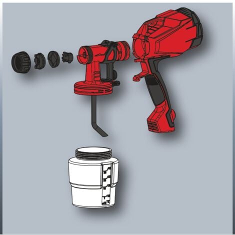 Einhell Pistolet à peinture électrique TC-SY 500 P (500 W, Pulvérisation de laques et de lasures) Livré avec accessoires
