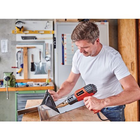 Einhell Décapeur Thermique TE-HA 2000 E (2000 W, Interrupteur à 3 positions pour débit d'air) Livré avec buse de réduction, buse large, buse à réflecteur, buse à jet plat
