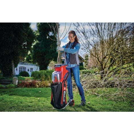 Einhell Broyeur de végétaux sans fil REDAXXO 36/25 Solo Power X-Change (36V, 3 lames réversibles en acier spécial, sac collecteur 55 L ) Livré sans Batterie ni Chargeur