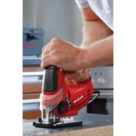Einhell Scie sauteuse pendulaire TE-JS 100 (750 W, Variateur électronique, Semelle inclinable, Fonction soufflerie, guide de coupe)