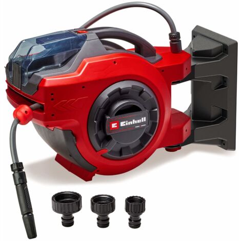 Einhell Enrouleur de tuyau sans fil GE-HR 18/30 Li-Solo Power X-Change (18V, mécanisme d’enroulement automatique, pivote jusqu’à 180°) Livré sans Batterie ni Chargeur