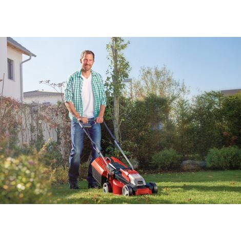 Einhell Tondeuse à gazon sans fil GE-CM 18/30 Li Kit (2x3,0Ah) Power X-Change (18 V, Largeur de coupe 30 cm, Surface conseillée 150 m²) Livré avec 2 Batteries 3,0 Ah et Chargeur