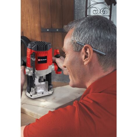 Einhell Défonceuse TC-RO 1155 Kit (1 100 watts, adaptateur d'extraction Ø 35 mm) Livré avec Accessoire et un jeu de fraisage de 15 pièces