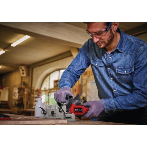 Einhell Fraiseuse à lamelle TE-BJ 900 (900 W, profondeur de fraisage 20 mm, réglage en continu de langle/la hauteur, réglage de la profondeur à 6 niveaux, sac collecteur de poussière)
