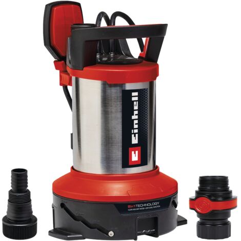 Einhell Pompe d'évacuation 2en1 pour eaux chargées et eaux claires Aquasensor GE-DP 7535 N LL ECO (750 W, Eco Power, Profondeur d'immersion 7 m, Corps en PVC et en INOX )