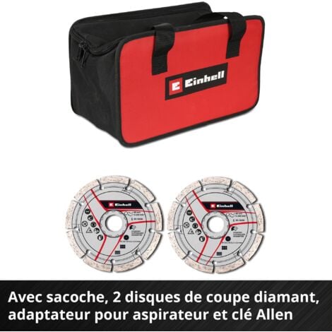 Einhell Professional Rainureuse sans fil TP-MA 36/30 Li BL - Solo Power X-Change (36V, Moteur brushless, livré avec 2 disques de coupe diamantés) Livré sans Batterie ni Chargeur