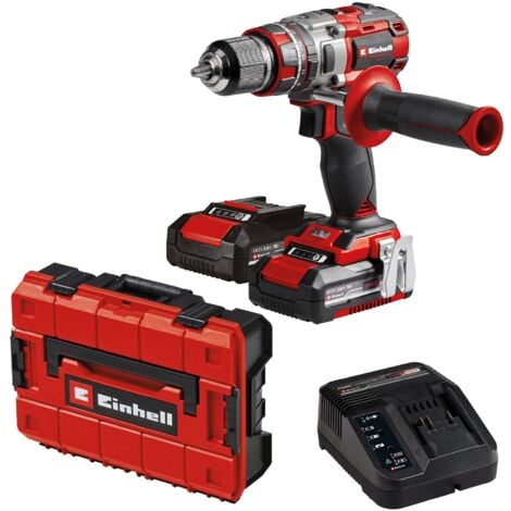 Einhell Professional Perceuse Visseuse à percussion sans fil TP-CD 18/80 Li-i BL (2x2,0Ah) Power X-Change (18 V, moteur Brushless, Couple 80 Nm) Livré avec 2 Batteries 2,0 Ah et un Chargeur