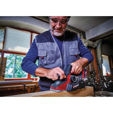 Einhell Professional Rabot sans fil TP-PL 18/3 Li BL-Solo Power X-Change (18V, Moteur brushless, largeur rabotage 82mm, profondeur de passe 3mm max) Livré sans Batterie ni Chargeur