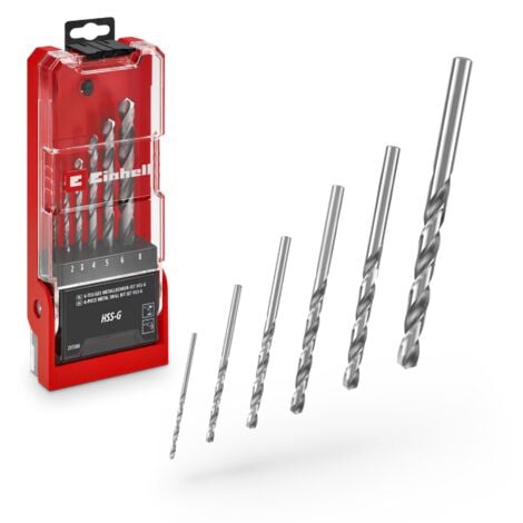 Einhell Set de 6 forets HSS (Forets pour métal, Diamètre: 2, 3, 4, 5, 6 et 8mm)
