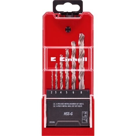 Einhell Set de 6 forets HSS (Forets pour métal, Diamètre: 2, 3, 4, 5, 6 et 8mm)
