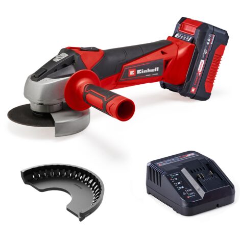 Einhell Meuleuse d’angle Ø115mm sans fil TC-AG 18/115 Li (1 x 4,0 Ah) (18 V, disque Ø 115 mm, profondeur de coupe 28 mm) Livré avec Batterie 4,0 Ah et Chargeur