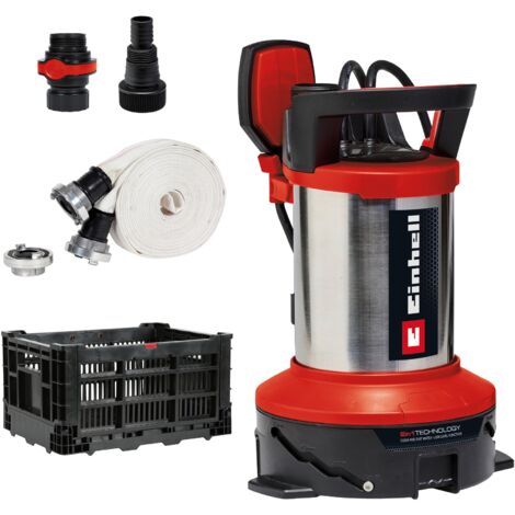 Einhell Kit d'Inondation GE-DP 7535 N LL ECO (750 W, débit de refoulement max. 18 500 l/h) avec Tuyau 10m et caisse de transport