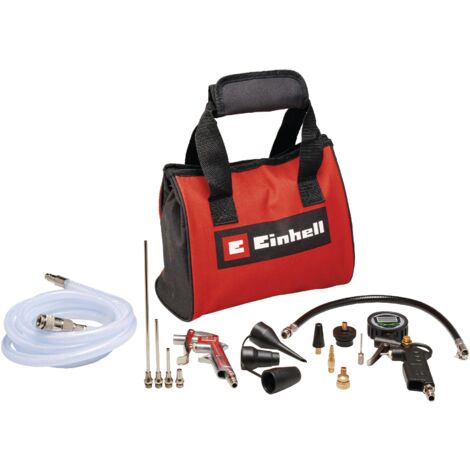Einhell Kit de 15 accessoires pour Compresseur + sacoche (accessoire de compresseur, avec embout-adaptateur pour pistolet à air, gonfleur pneumatique, 8 adaptateurs)