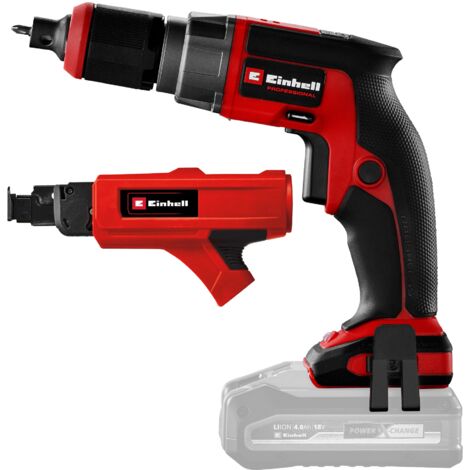 Einhell Professional Visseuse à placo sans fil TP-DY 18 Li BL +Magazine-Solo PXC (18V, Brushless, avec embout PH2 long, E-Case S-F) Livré sans Batterie ni Chargeur