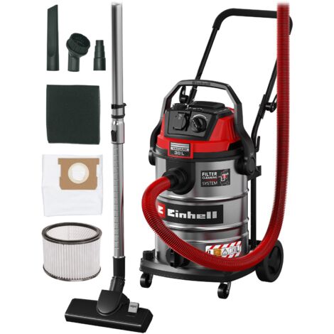 Einhell Aspirateur eaux et poussières TE-VC 3080 SACL (1150 W, capacité d’aspiration 220 mbar, cuve 30 l, classe de filtration L, filtre HEPA, avec accessoires)