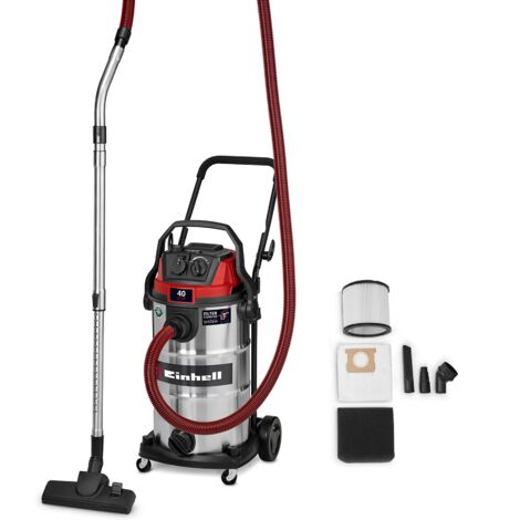 Einhell Aspirateur eaux et poussières TE-VC 4090 SACL (1150 W, capacité d’aspiration 225 mbar, cuve 40 l, classe de filtration L, filtre HEPA, avec accessoires)