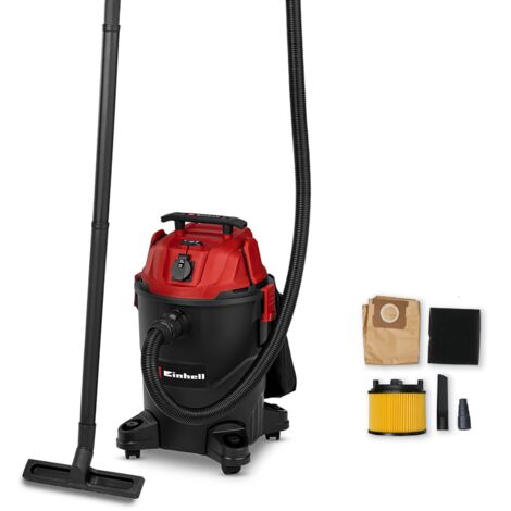 Einhell Aspirateur eaux et poussières TC-VC 2555 A (850 W, capacité d’aspiration 180 mbar, cuve de 25L, prise de courant asservie, poignée, avec sac et accessoires)
