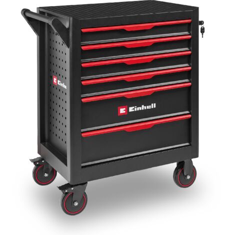 Einhell Servante d'atelier non équipée (6 tiroirs, charge maximale 135 kg, mobile avec roulettes de blocage)