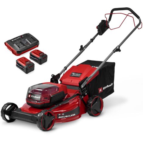 Einhell Tondeuse à gazon sans fil GC-CM 36/51 S Li BL Kit PXC (36 V, largeur de coupe 51 cm, max. 750 m², Brushless) Livré avec 2 batteries 5,2 Ah + chargeur double