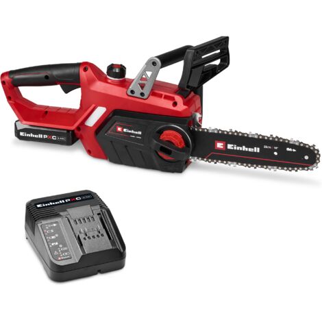 Einhell Tronçonneuse sans fil GE-LC 18/25-1 Li Kit PXC (18 V, longueur de coupe 23 cm, vitesse de chaîne 4,5 m/s) Livré avec Batterie 2,5Ah et Chargeur