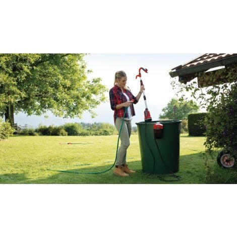 Einhell Pompe dévacuation pour eaux claires sans fil GE-PP 18 RB Li-Solo Power X-Change (18 V, max. 2 bar, débit max. 3000 L/h, boîtier de batterie flexible) Livré sans Batterie ni Chargeur