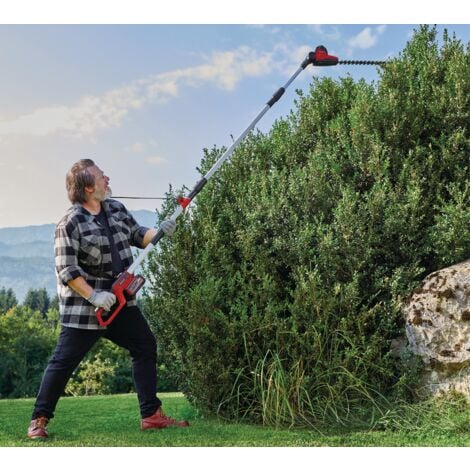 Einhell Taille-haies sur perche sans fil GC-HH 18/45 Li T-Solo Power X-Change (18 V, bloc moteur inclinable sur 7 positions) Livré sans Batterie ni Chargeur