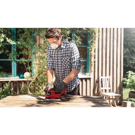 Einhell Ponceuse vibrante sans fil TE-OS 18/230 Li- Solo Power X-Change (18V, fixation auto-agrippante, sac à poussières, avec 3 feuilles de papier abrasif)  Livré sans Batterie ni Chargeur