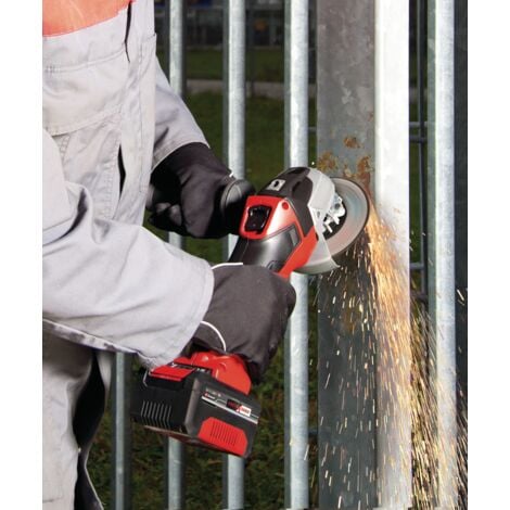 Einhell Meuleuse d'angle Ø115mm sans fil TE-AG 18 Li Solo Power X-Change (18V, Régime : 8500 trs/min, Profondeur de coupe : 28 mm) Livré sans Batterie ni Chargeur