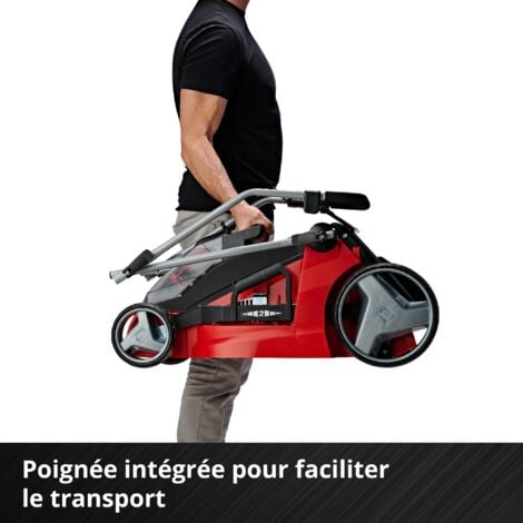 Einhell Tondeuse à gazon sans fil GE-CM 43 Li M KIT Power X-Change (36V, Largeur de coupe 43 cm, Surface conseillée 500 m²) Livré avec 2 Batteries 4,0 Ah et Chargeur