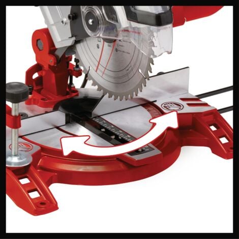 Einhell Scie à onglet TC-MS 2112 (1600 W, Largeur de coupe maximale : 120 mm, Table pivotante, Tête de scie inclinable, Sac à poussière et blocage de sécurité)