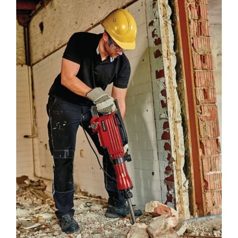 Einhell Marteau Piqueur TC-DH 43 (1600 W, Fréquence de frappe: 1800 cps/min, Force de frappe : 43J, Poignée supplémentaire réglable à 180°) Livré en coffret avec burin et pointeau