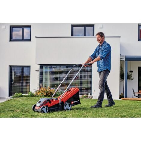 Einhell Tondeuse à gazon sans fil GE-CM 36/33 Li Kit - Power X-Change (36 V, 33 cm Largeur de Coupe) Livré avec 2 Batteries 2,5 Ah et 2 Chargeurs