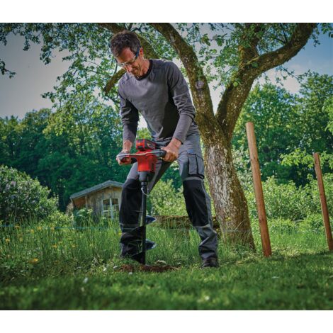 Tarière électrique Sans Fil – Pour Trous De Plantation, Bulbes Et Poteaux – 2 Batteries 2 Ah – Foret 8x30 Cm – Puissant Et Léger