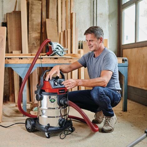 Einhell Aspirateur de chantier TE-VC 2025 SACL (1 200 W, Cuve 25L, classe de poussières L, pour des poussières de valeurs MAK1 mg/m³) Vendu avec plusieurs buses et filtres