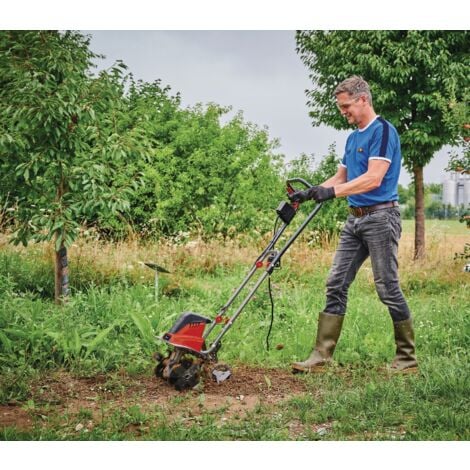 Einhell Motobineuse électrique GC-RT 1545 M (puissance de 1 500 W, moteur série, interrupteur de sécurité 2 points, débrayage anti-surcharge, guidon repliable, fraises de binage robustes)