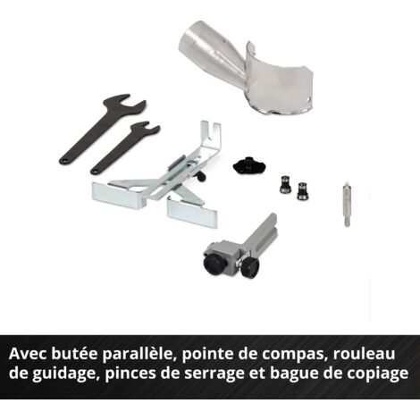 Einhell Professionele accu kantenfrees TP-ET 18 Li BL Solo Power X-Change (18 V, levering zonder accu en zonder oplader) & Originele Einhell 15-delige freesset (geschikt voor elektrische bovenfrezen