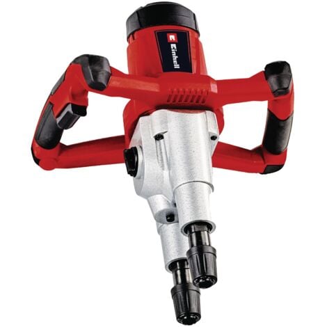 Einhell Mélangeur de peinture et de mortier TE-MX 1600  2 CE Twin (1600 W, transmission à 2 vitesses, y compris deux agitateurs pour malte Ø 120 mm)