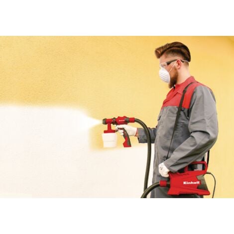 Einhell Pistolet à peinture électrique TC-SY 600 S (600 W, Tête de pulvérisation amovible,Tuyau d'air anti-torsion) Livré avec accessoires