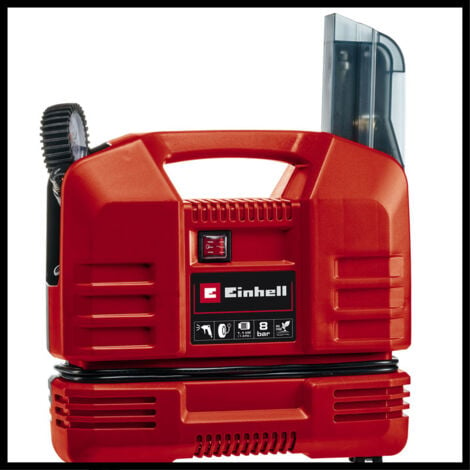 Einhell Compresseur TC-AC 190 OF Set (1 100 W, 8 bar max, puissance d’aspiration 190 L/min, régime moteur 15 000 tr/min) avec kit de 3 adaptateurs