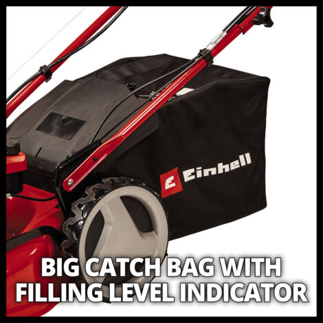 Einhell Tondeuse à gazon thermique GC-PM 46 SM HW-E Li (146cc, surfaces jusquà 1 400 m², Largeur de coupe 46cm, fonction démarrage E-Start à batterie Power X-Change)
